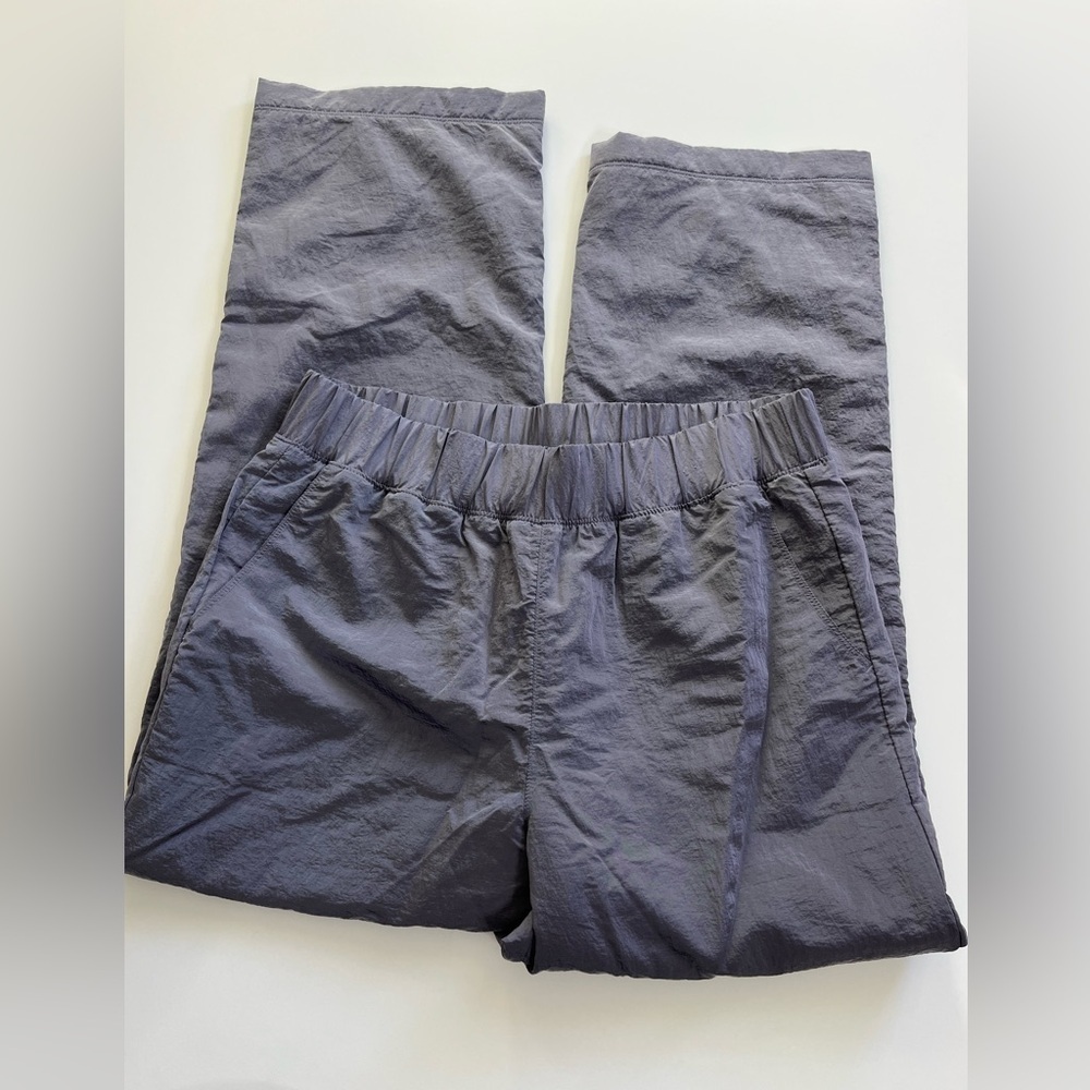 Gap Fit Fleece Lined Snap Bottoms Parachute Sweatpants Purple Size Medium P
